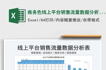 商務色線上平臺銷售流量數據分析表