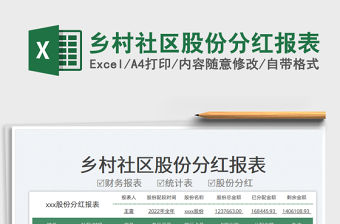 鄉村社區股份分紅報表