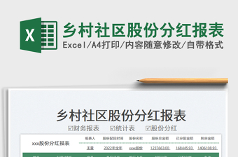 鄉(xiāng)村社區(qū)股份分紅報(bào)表