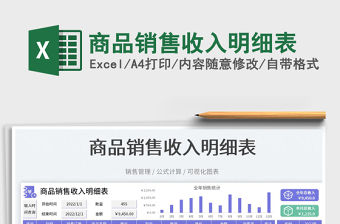 商品銷售收入明細表