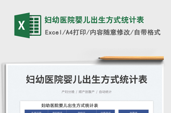 婦幼醫(yī)院嬰兒出生方式統(tǒng)計(jì)表
