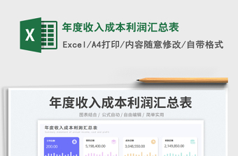 年度收入成本利润汇总表