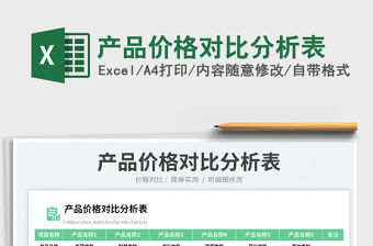 產(chǎn)品價格對比分析表