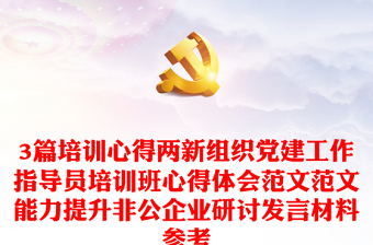 3篇培訓(xùn)心得兩新組織黨建工作指導(dǎo)員培訓(xùn)班心得體會(huì)范文范文能力提升非公企業(yè)研討發(fā)言材料參考