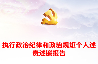 執(zhí)行政治紀律和政治規(guī)矩個人述責述廉報告