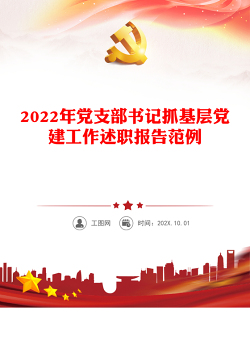 2022年党支部书记抓基层党建工作述职报告范例