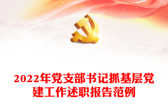 2022年黨支部書(shū)記抓基層黨建工作述職報(bào)告范例