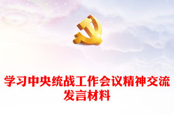 學(xué)習(xí)中央統(tǒng)戰(zhàn)工作會議精神交流發(fā)言材料