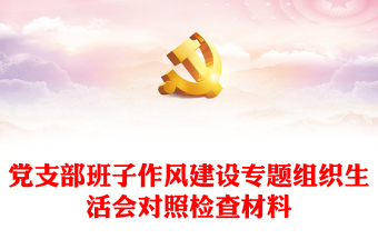 黨支部班子作風(fēng)建設(shè)專題組織生活會(huì)對(duì)照檢查材料