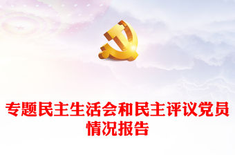 專題民主生活會和民主評議黨員情況報告