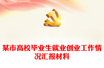 某市高校畢業(yè)生就業(yè)創(chuàng)業(yè)工作情況匯報材料