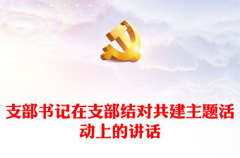 支部书记在支部结对共建主题活动上的讲话