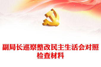 副局長巡察整改民主生活會對照檢查材料