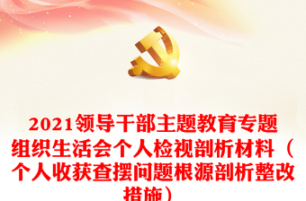 2021領(lǐng)導(dǎo)干部主題教育專題組織生活會個人檢視剖析材料（個人收獲查擺問題根源剖析整改措施）