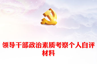 領(lǐng)導(dǎo)干部政治素質(zhì)考察個(gè)人自評(píng)材料