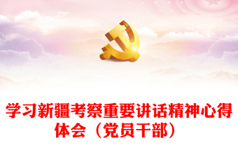 學習新疆考察重要講話精神心得體會（黨員干部）