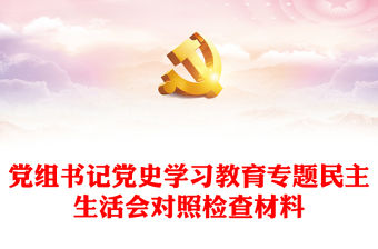 黨組書(shū)記黨史學(xué)習(xí)教育專(zhuān)題民主生活會(huì)對(duì)照檢查材料