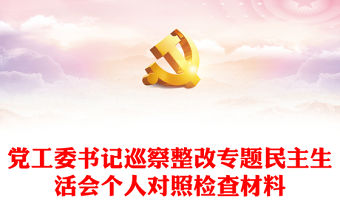 黨工委書記巡察整改專題民主生活會(huì)個(gè)人對(duì)照檢查材料