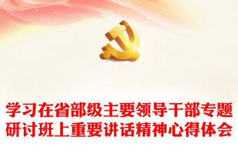 學(xué)習(xí)在省部級(jí)主要領(lǐng)導(dǎo)干部專題研討班上重要講話精神心得體會(huì)