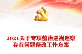 2021關于專項整治巡視巡察存在問題整改工作方案