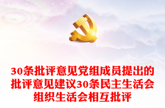 30条批评意见党组成员提出的批评意见建议30条民主生活会组织生活会相互批评