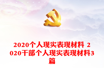 2020個人現(xiàn)實(shí)表現(xiàn)材料 2020干部個人現(xiàn)實(shí)表現(xiàn)材料3篇