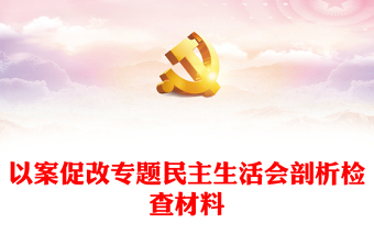 以案促改專題民主生活會剖析檢查材料