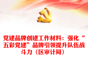 黨建品牌創(chuàng)建工作材料：強(qiáng)化“五彩黨建”品牌引領(lǐng)提升隊(duì)伍戰(zhàn)斗力（區(qū)審計(jì)局）