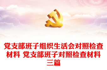 黨支部班子組織生活會對照檢查材料 黨支部班子對照檢查材料三篇
