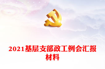 2021基層支部政工例會匯報材料