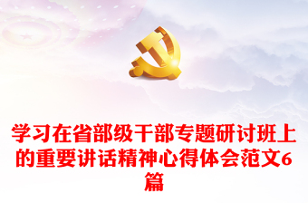 學(xué)習(xí)在省部級干部專題研討班上的重要講話精神心得體會范文6篇