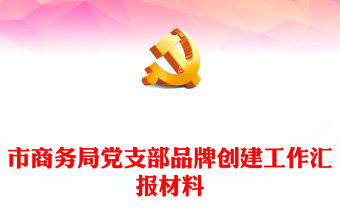 市商務局黨支部品牌創建工作匯報材料