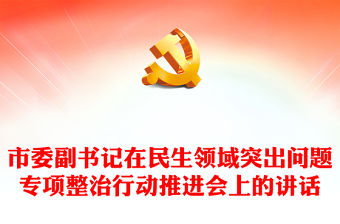市委副書記在民生領(lǐng)域突出問題專項整治行動推進會上的講話