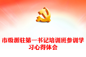 市級派駐第一書記培訓班參訓學習心得體會