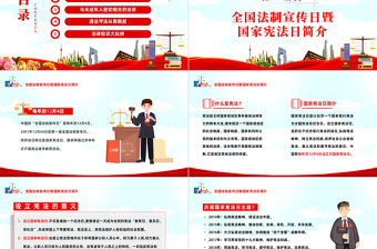 2022學(xué)法用法向未來PPT紅色黨政全國法制宣傳日暨國家憲法日主題班會課件模板下載