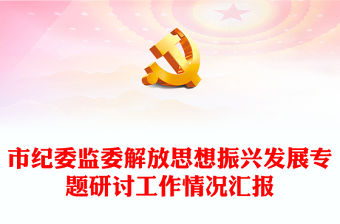 市紀委監委解放思想振興發展專題研討工作情況匯報