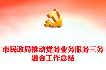 市民政局推動黨務業務服務三務融合工作總結