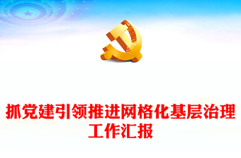 抓黨建引領推進網(wǎng)格化基層治理工作匯報