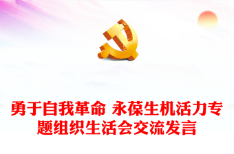 勇于自我革命 永葆生機(jī)活力專題組織生活會(huì)交流發(fā)言