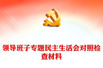 領(lǐng)導(dǎo)班子專題民主生活會(huì)對(duì)照檢查材料