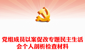 黨組成員以案促改專題民主生活會個人剖析檢查材料