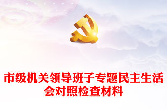 市級機關領導班子專題民主生活會對照檢查材料