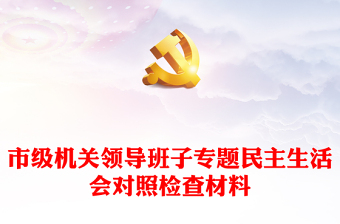 市級(jí)機(jī)關(guān)領(lǐng)導(dǎo)班子專題民主生活會(huì)對(duì)照檢查材料