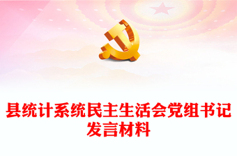 縣統(tǒng)計(jì)系統(tǒng)民主生活會(huì)黨組書記發(fā)言材料