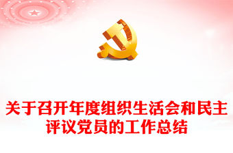 關于召開年度組織生活會和民主評議黨員的工作總結