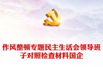 作風(fēng)整頓專題民主生活會(huì)領(lǐng)導(dǎo)班子對(duì)照檢查材料國企