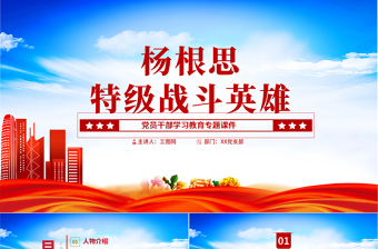 2022特級(jí)戰(zhàn)斗英雄楊根思PPT精美風(fēng)黨員干部學(xué)習(xí)教育專題黨課黨建課件模板