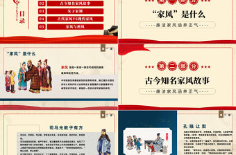 2022傳家風揚美德PPT中國風傳家風揚美德家風教育課件模板