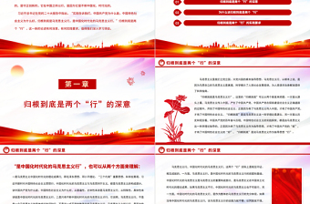 2022領會歸根到底是兩個“行”的深意和要求PPT紅色精美風黨員干部學習教育專題黨課黨建課件