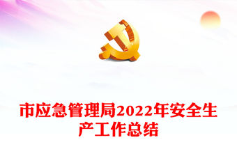 市應(yīng)急管理局2022年安全生產(chǎn)工作總結(jié)
